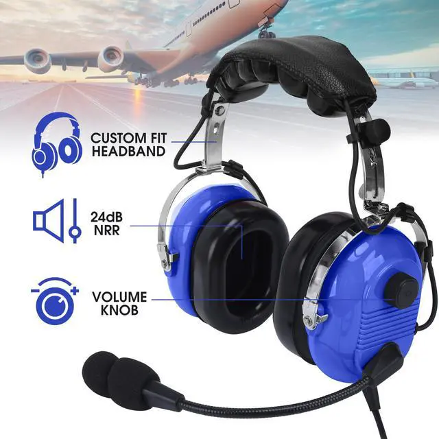 Alt view image 2 of 6 - Aviation Headsets GA Headphone Noise Reduction for Pilot Trainees Beginner PPL Students Casual Flyers Flight Passengers Aviation Maintenance Ground Crew Flying Enthusiasts (629-A-BLUE)