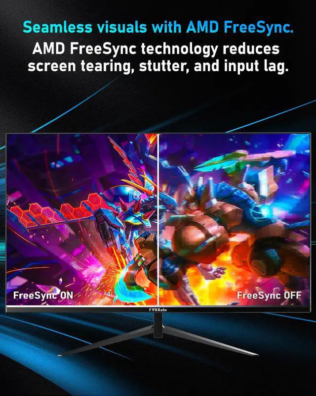 Alt view image 6 of 6 - 24 Inch Gaming Monitor FHD 1080P Fast IPS 180Hz, 165Hz Refresh Rate, 1ms, HDR Computer Monitor, HDMI, DisplayPort, Eye Care for Gamers, Compatible Wall Mountable Installs-Black
