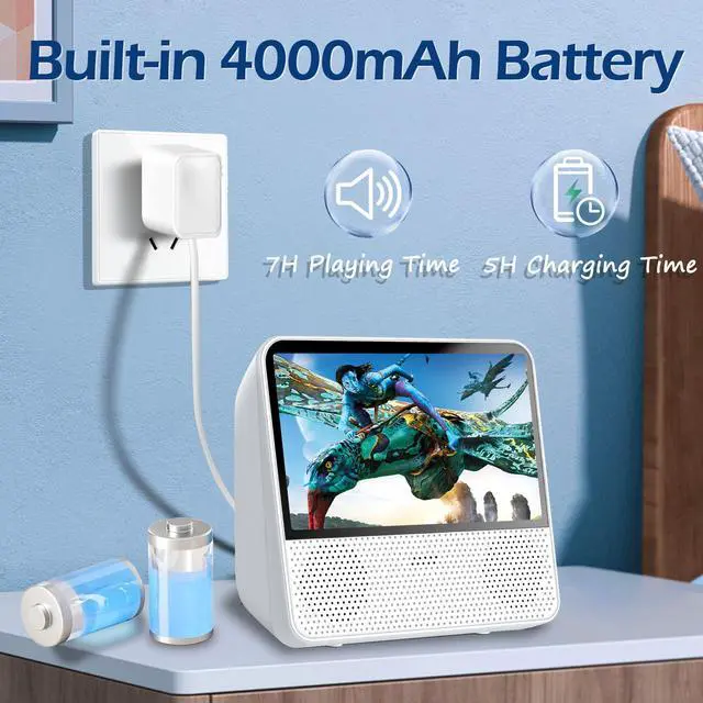 Alt view image 3 of 6 - 9.8" Portable DVD Player with Bluetooth, 1024 x 600 Screen, Portable DVD Player with Screen, 4000mAh Rechargeable, HiFi Speakers, Timer/Remote/Sync TV, Support DVD/CD/Bluetooth/AUX/AV/USB
