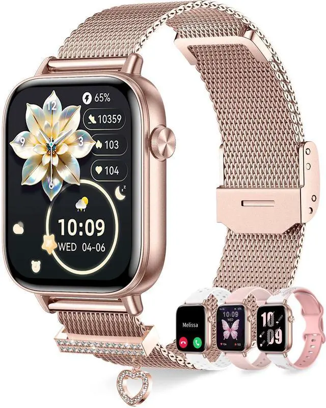 Main image of Smart Watches for Women with 4 Bands, 1.83" Fitness Trackers for Android iPhone Pedometer/Sleep/Heart Rate/SpO2 Monitor Smartwatch for Bluetooth Calls/Notifications 110+ Sports Modes 100+/DIY Dials