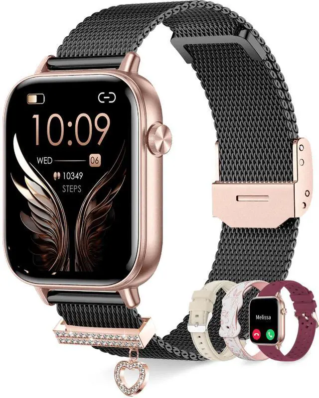 Main image of Smart Watches for Women with Bluetooth Call 4 Bands 1.83" Fitness Watch for iPhone Android Activity Tracker Pedometer Heart Rate Sleep SpO2 Monitor Smartwatch with Notifications 110+ Sports