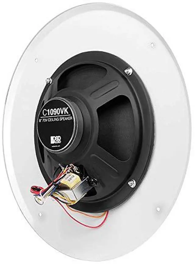Alt view image 3 of 5 - 8" Commercial 70V Ceiling Speaker w/Front Volume Control Knob Single White C1090