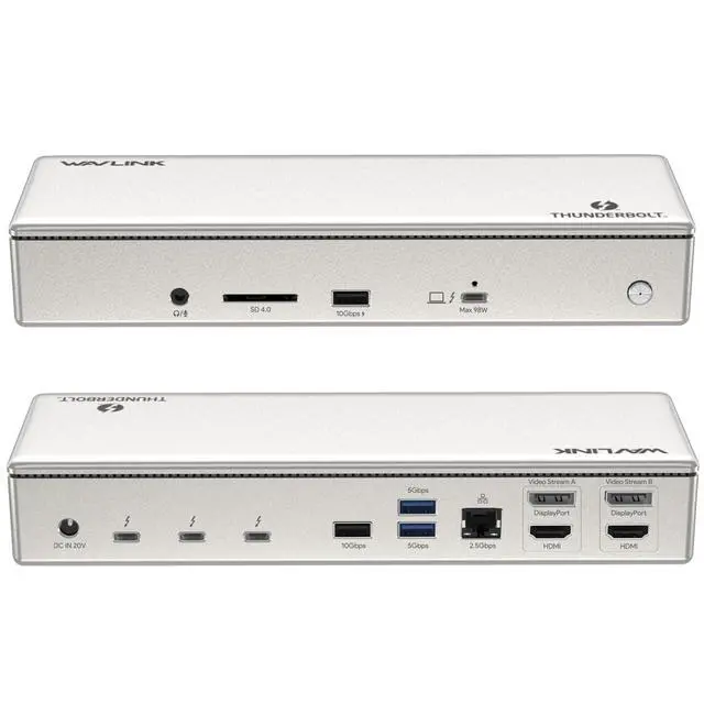 Main image of Thunderbolt 4 Dock with 100W Charging, Displaylink Docking Station Quad 4K@60Hz Monitor,3 Thunderbolt 4 Ports, 2.5G Ethernet, Thunderbolt Dock for Mac M1-M4 and PC,Displaylink Driver Required