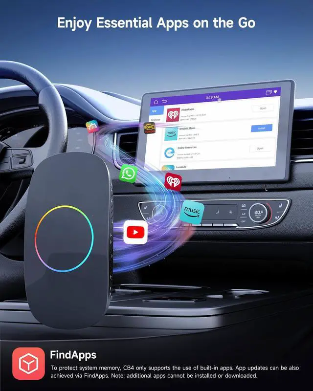 Alt view image 5 of 6 - Wireless Carplay Adapter - Magic AI Box CarPlay Android Auto Wireless, Dual Wi-Fi & BT, Gen AI, HDMI Output, USB Playback, OBD, Video Box for YouTube, Netflix, Prime Video, Spotify CB4BT