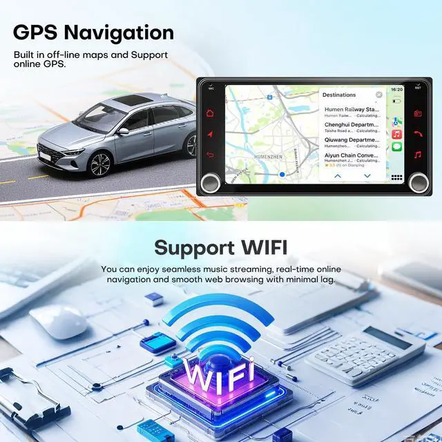 Alt view image 6 of 6 - Car Radio for Camry 1996 1997 1998 1999 2000 2001 2002 2003 2004 2005 2006 Upgrade Stereo Radio Replacement with CarPlay Touch Screen Android Auto Bluetooth Backup Camera(Non-JBL-Version)