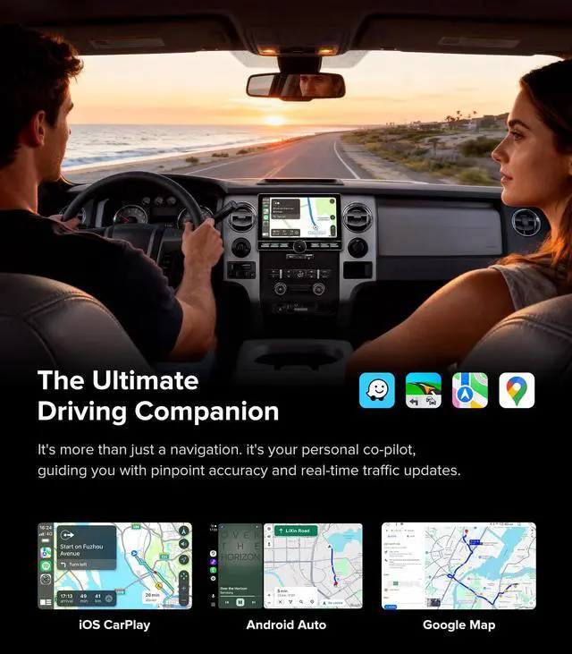 Alt view image 3 of 6 - 4G+64GB Car Stereo for Ford F150 2009-2014 (Manual AC ONLY) Radio Upgrade-Wireless CarPlay Android Auto with Physical Volume Knob Keybutton, QLED Touch Screen, Backup Camera,Fits XL XLT Base Trims