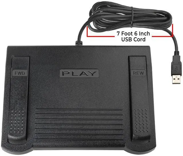 Alt view image 2 of 6 - IN-USB-1 Foot Pedal Transcription Foot Control, Infinity, Ergonomic - Effortless Transcribing & Dictation, Transcribe & Dictate with Ease
