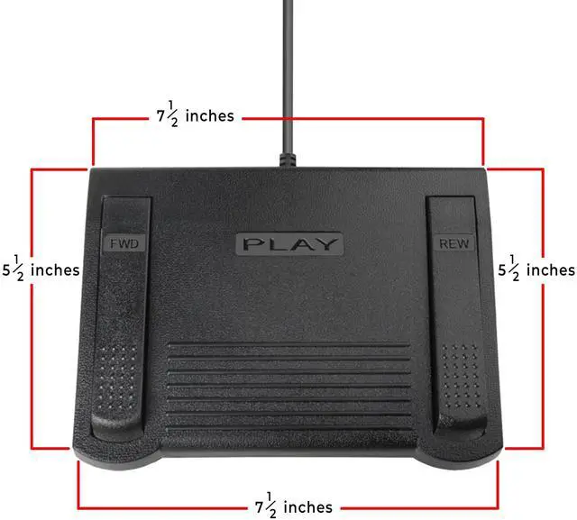 Alt view image 3 of 6 - IN-USB-1 Foot Pedal Transcription Foot Control, Infinity, Ergonomic - Effortless Transcribing & Dictation, Transcribe & Dictate with Ease