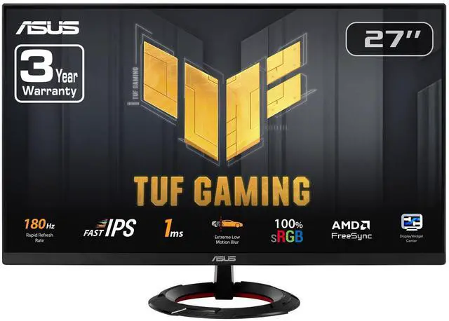 Main image of TUF Gaming 27 1080P Monitor (VG279Q3R) - Full HD, 180Hz, Fast IPS, Extreme Low Motion Blur, 1ms, FreeSync, Variable Overdrive, Shadow Boost, Eye Care, 100% sRGB