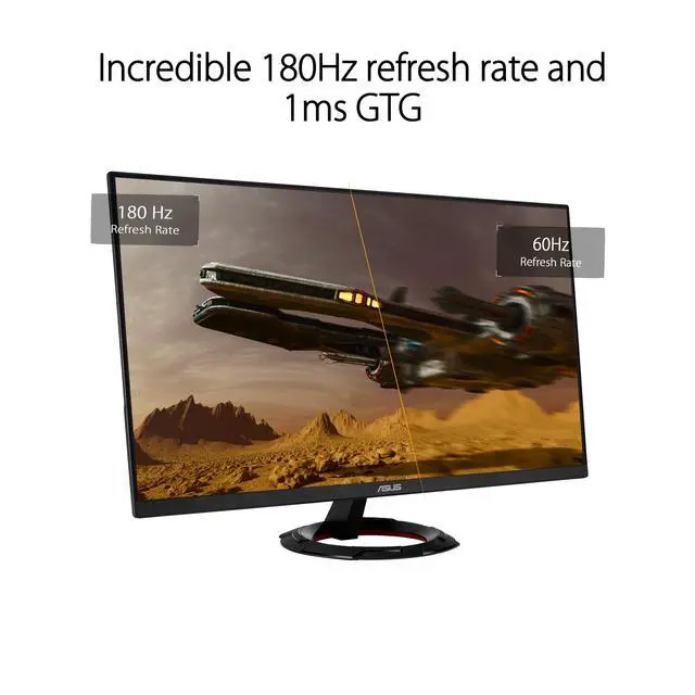 Alt view image 3 of 6 - TUF Gaming 27 1080P Monitor (VG279Q3R) - Full HD, 180Hz, Fast IPS, Extreme Low Motion Blur, 1ms, FreeSync, Variable Overdrive, Shadow Boost, Eye Care, 100% sRGB