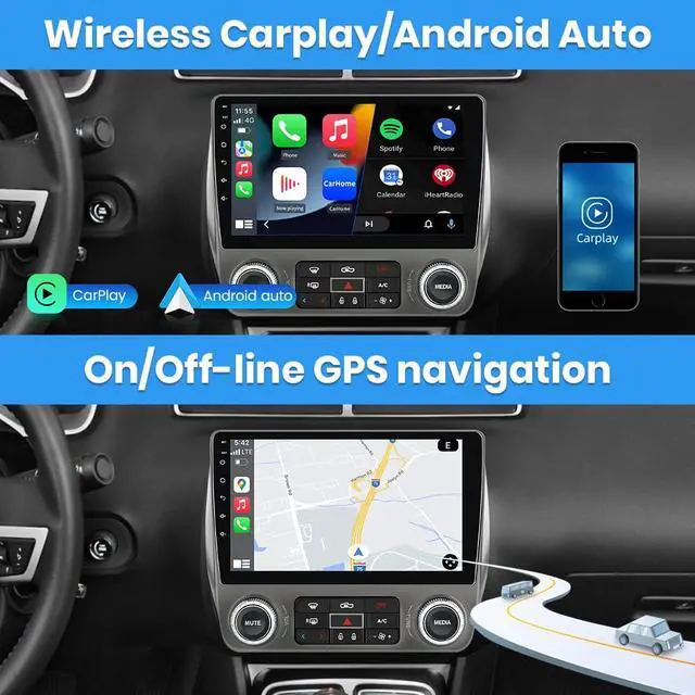 Alt view image 2 of 6 - Android Car Stereo for Chevrolet Chevy Camaro 2010 2011 2012 2013 2014 2015, 9" Touch Screen Radio Upgarde WiFi Bluetooth Online GPS Navigation CarPlay Android Auto, 2GB+64GB