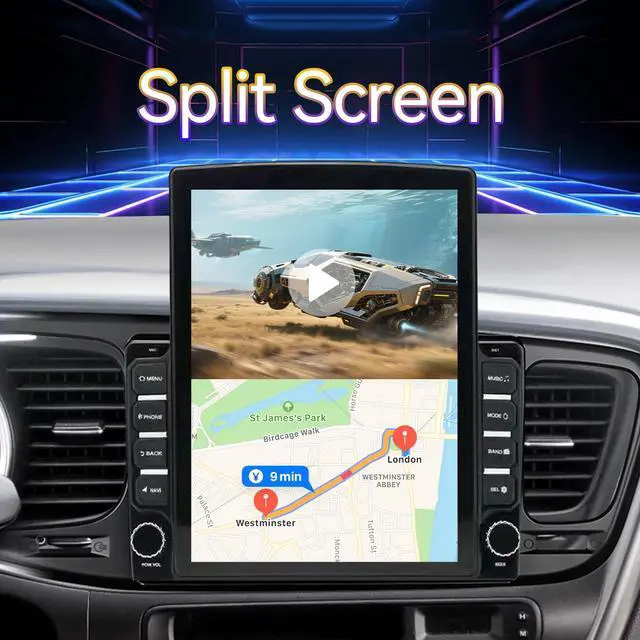 Alt view image 5 of 6 - Android 14 Car Stereo Radio Head Unit Compatible with Kia Optima K5 2013 2014 2015 9.7" Touch Screen Audio Receiver with CarPlay & Android Auto GPS WiFi Buletooth Back Camera FM Mic 2+64G