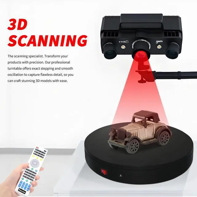 Alt view image 6 of 6 - Remote-Controlled Motorized Turntable,Electric Rotating Display Stand,Speed-Adjustable Rotating Platform,Multi-Mode 360° Photography Turntable for 3D Scan,Photography,Showcase(15.8inch/Black)