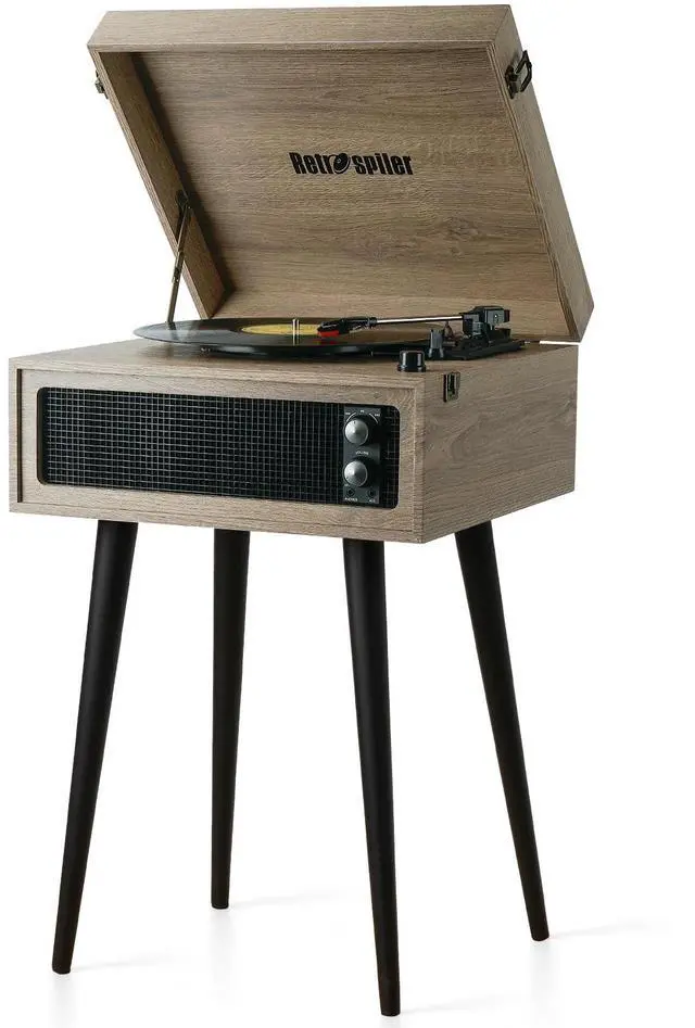 Main image of 3-Speed Record Player, Bluetooth Turntable with Built-in Speakers and Detachable Legs,USB Playback& Vinyl-USB Recorder, Oatmeal