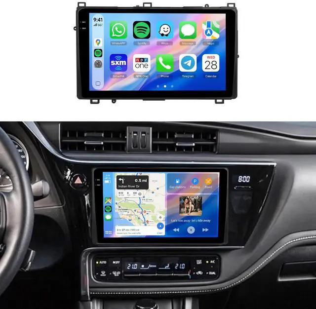 Main image of 4G+128G Car Radio Stereo for Toyota Corolla 2017 2018 2019, 9inch HD in-Cell Touch Screen/Android 15/Wireless CarPlay/Android Auto/GPS/WiFi/5.0Bluetooth/FM/RDS/SWC/AHD Backup Camera