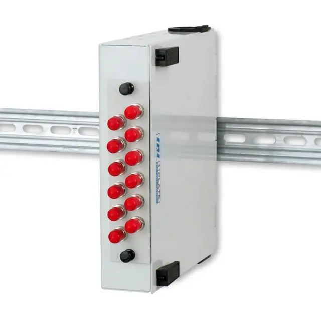 Alt view image 4 of 5 - Fiber Optic Patch Panel - DIN Rail or Wall Mount with ST, SC, and LC Multimode Adapter Plates