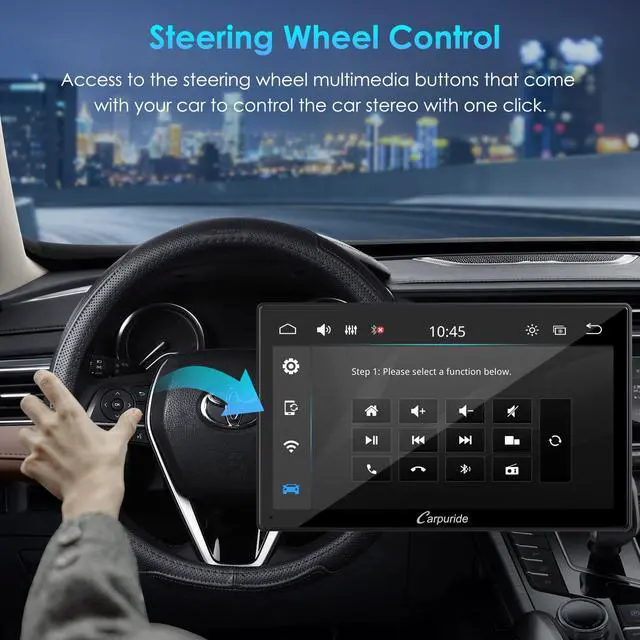 Alt view image 5 of 6 - Double Din Car Stereo with CarPlay and Android Auto Car Radio 9" HD Floating Touchscreen Car Audio Receivers with Bluetooth, EQ Subwoofer, Mirror Link, SWC, Backup Camera, AUX, AM/FM Radio