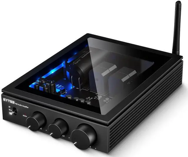 Main image of P60 Wireless Stereo Amplifier for Passive Speakers, 300W x 2 TPA3255 2 Channel Mini Class D Home Audio Amp with PFFB, Bass Treble Control for Outdoor/Bookshelf/Turntable Speakers