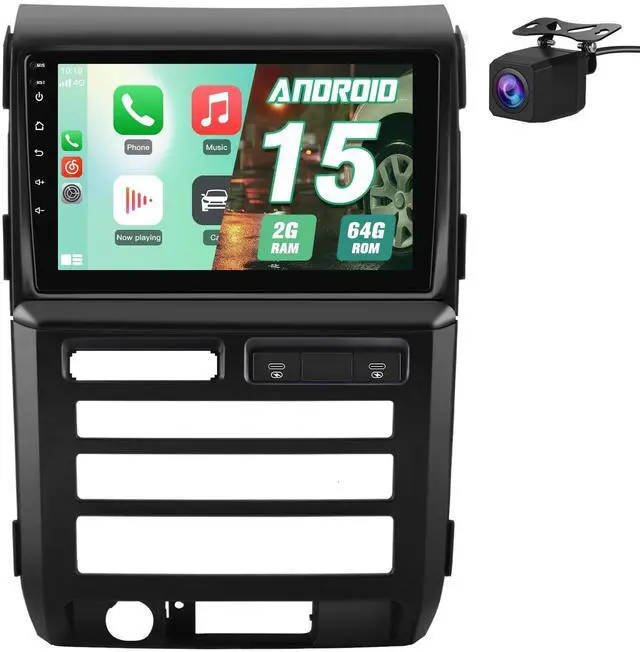 Main image of Car Radio for Ford F150 Radio, 2009 2010 2011 2012 for F150 Android Car Stereo with 9 Inch Screen, Carplay, Touch Screen, Backup Camera, DSP, 2G RAM, 64G ROM Auto AC (High-end Model)