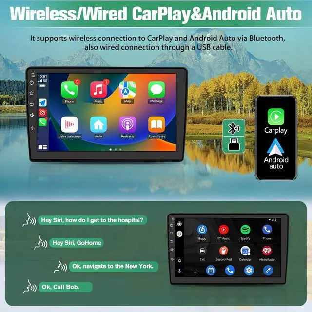 Alt view image 4 of 6 - Car Radio for Ford F150 Radio, 2009 2010 2011 2012 for F150 Android Car Stereo with 9 Inch Screen, Carplay, Touch Screen, Backup Camera, DSP, 2G RAM, 64G ROM Auto AC (High-end Model)