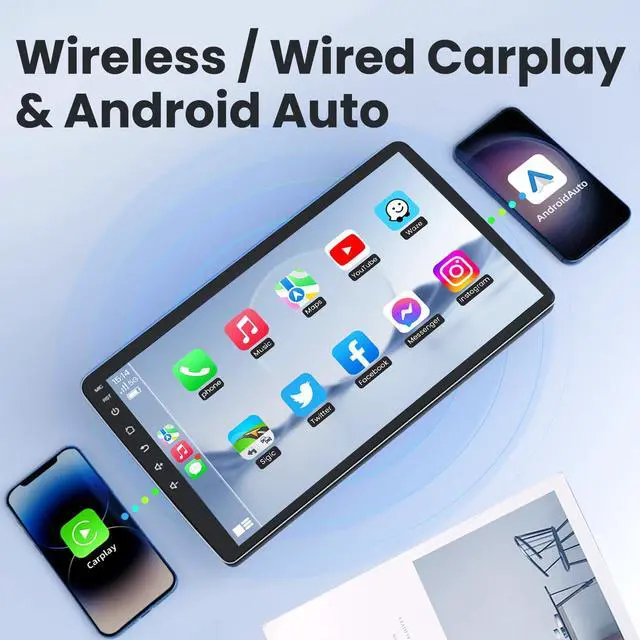 Alt view image 3 of 6 - Car Radio Stereo for Jeep Patriot Compass 2010-2016: 10in 1280 * 800 IPS HD Touch Screen Replacement with Wireless CarPlay Android Auto GPS SWC Bluetooth WiFi FM Mirror Link AHD Backup Camera