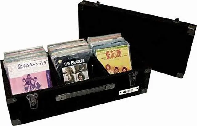 Alt view image 2 of 6 - C45200 Carpeted Case for 45 Rpm Vinyl Records with Surface Mount Hardware, Black