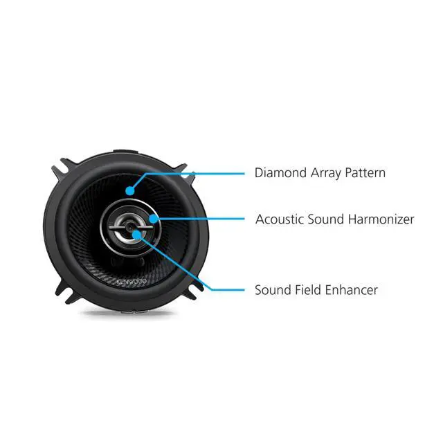 Alt view image 2 of 6 - KFC-1398RS 5-1/4" 2-Way Car Speakers 330W Peak Power, Acoustic Sound Harmonizer, Sound Field Enhancer, Easy Installation