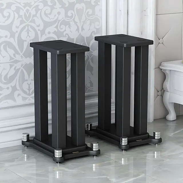 Main image of A Pair of Speaker Stands, Bookshelf Speaker Stand Steel Frame Support for Speakers up to 40 kg, Vibration-Absorbing MDF Design, Studio Monitor Stands Improves Sound Quality (60cm/23.6in)