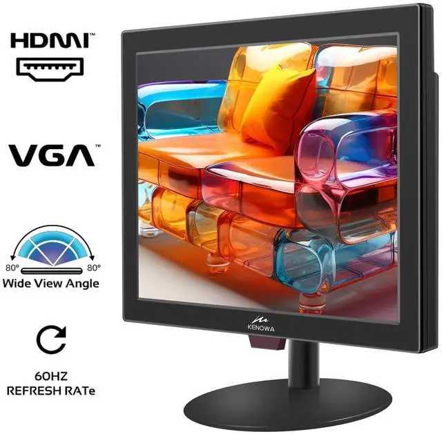 Alt view image 2 of 6 - 15 Inch PC Monitor, Computer Display for Windows 7/8/10/11, LED 1024 X 768 Screen, 4:3 Aspect Ratio, 60 Hz, 5Ms,75 * 75 mm VESA Hole, Port with HDMI,VGA,BNC,AV, TN Panel,Dual Speakers
