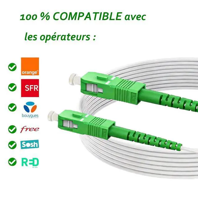 Alt view image 6 of 6 - ® - 70m/229.66ft Fiber Optic Cable SCA to SCA Simplex Singlemode 9/125m LSZH, Patch Cord Cable for FTTH, White Color, 70 Meters