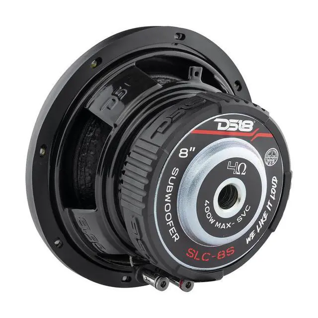 Alt view image 4 of 6 - SLC-8S Subwoofer in Black - 8-Inch Speaker, 400W Max Power, 200W RMS Power, Aluminum 4 Layer Voice Coil, Black Steel Frame, SVC, 4 Ohm Impedance, Ferrite Magnet (1 Speaker) (SLC8S)