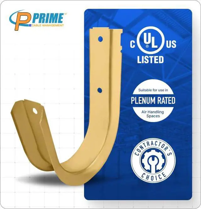 Alt view image 3 of 6 - 4 Inch Heavy Duty Metal Cable & Wire Support J-Hook Hangers for Wall Mounting & Attaching to Vertical Surfaces for Cable & Wire Management