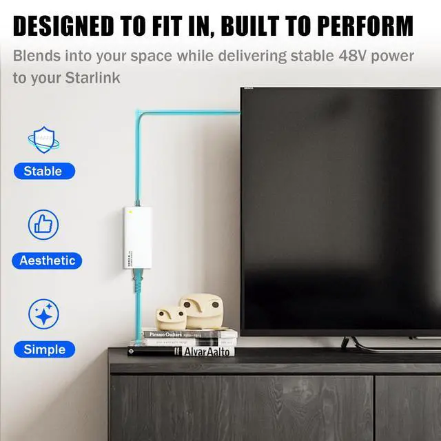 Alt view image 5 of 6 - for Starlink Gen 3 & Mini Charger, 144W 48V 3A Power Supply, 100~240V AC to DC Adapter, Replacement for Starlink Gen3 & Mini Accessories