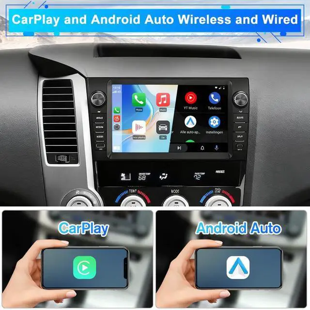 Alt view image 3 of 6 - Car Radio Upgrade for Toyota Tundra 2007-2013/Sequoia 2008-2018 with 9 inchs Touchscreen 2GB+64GB Carplay, Android Auto,Backup Camera, Online Navigation, SWC, WiFi, Bluetooth, FM/AM/Radio,DSP