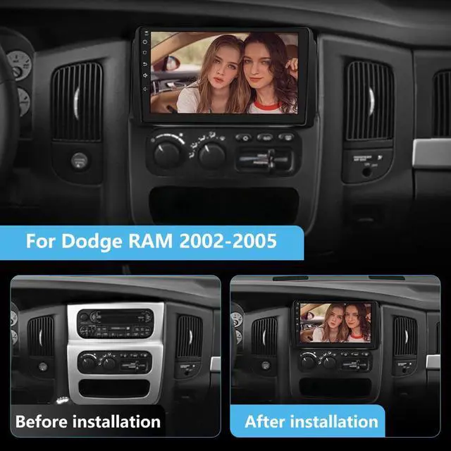 Alt view image 2 of 6 - Car Radio Stereo for Dodge RAM 1500 2500 3500 2002 2003 2004 2005 Android 13 Head Unit 9 inch Touch Screen Wireless CarPlay Android Auto