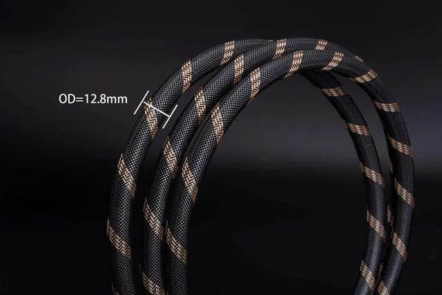 Alt view image 3 of 6 - Single Audiophile Speaker Cable,Convertible Banana Spade Gold Plated Connector,Nylon Braid,HiFi Quality Cable(9.8ft/3M,1 Cable for 1 Speaker)