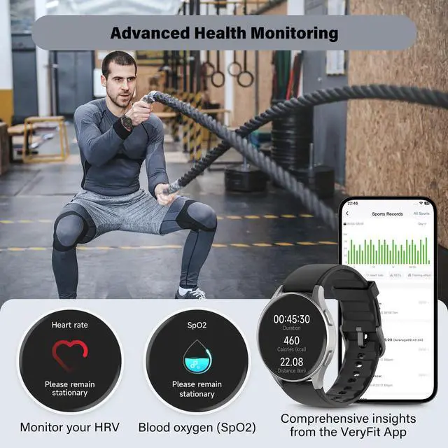 Alt view image 2 of 6 - Smart Watch for Men Women (Answer/Make Calls) - 1.32" AMOLED Matte Black Fitness Tracker with GPS & Alexa, 5ATM Waterproof Activity Monitor, Heart Rate/Sleep/SpO2, Sports Watch for Android iPhone