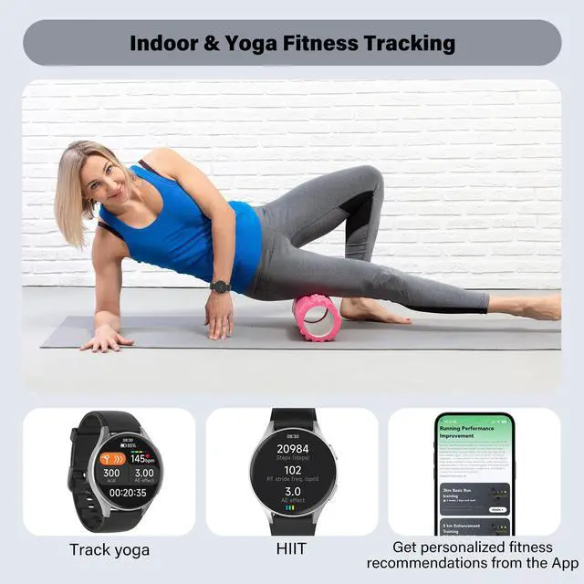 Alt view image 4 of 6 - Smart Watch for Men Women (Answer/Make Calls) - 1.32" AMOLED Matte Black Fitness Tracker with GPS & Alexa, 5ATM Waterproof Activity Monitor, Heart Rate/Sleep/SpO2, Sports Watch for Android iPhone