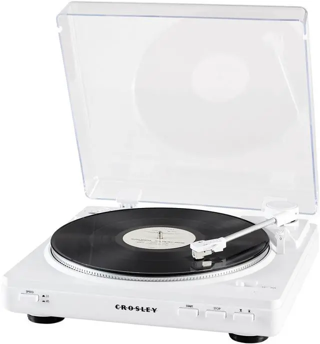 Alt view image 2 of 6 - T400D-WH Fully Automatic Bluetooth 2-Speed Turntable Record Player with Built-in Preamp, White