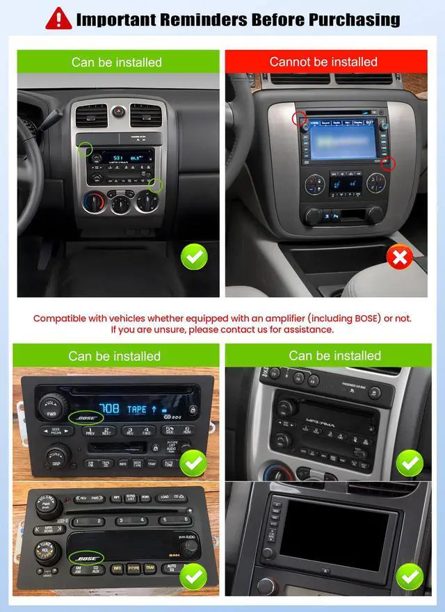 Alt view image 2 of 6 - 8 Core 4+64G (Fit B.O.S.E Version) Android 15 7'' Touchscreen Car Stereo for Chevy Chevrolet Silverado SSR Tahoe 2003-2006,GMC Siera Yukon/Hummer 2003-2006,CarPlay Android Auto Bluetooth GPS EQ SWC