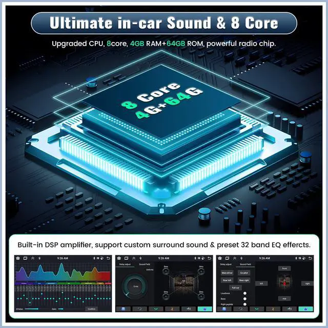 Alt view image 4 of 6 - 8 Core 4+64G (Fit B.O.S.E Version) Android 15 7'' Touchscreen Car Stereo for Chevy Chevrolet Silverado SSR Tahoe 2003-2006,GMC Siera Yukon/Hummer 2003-2006,CarPlay Android Auto Bluetooth GPS EQ SWC