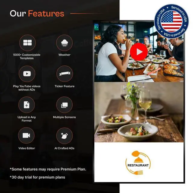 Alt view image 3 of 6 - Digital Signage Player - Signage For Business & Electronic Menu Board- Auto-Post Content On Digital Display Board, Cloud Controlled 4K Media Player + Upgrade for AI Designer & Template Library