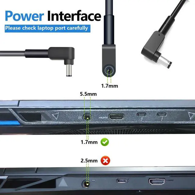 Alt view image 2 of 6 - 330W Ac Adapter 19.5V 16.92A Replacement A20-330P1A Compatible with Acer Predator Helios 300 N20C11 N20C3 N22C3 Laptop Charger