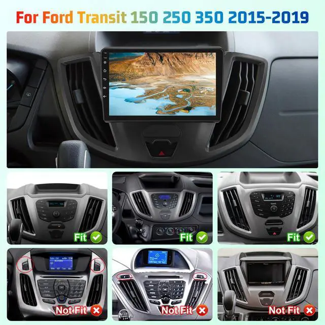 Alt view image 2 of 6 - 4G+64G 8 Core Car Stereo for Ford Transit 150 250 350 2015 2016 2017 2018 2019 with Carplay & Android Auto - 9 Inch Android 15 Touchscreen Radio with DSP/5GHz WiFi/GPS/SWC + AHD Backup