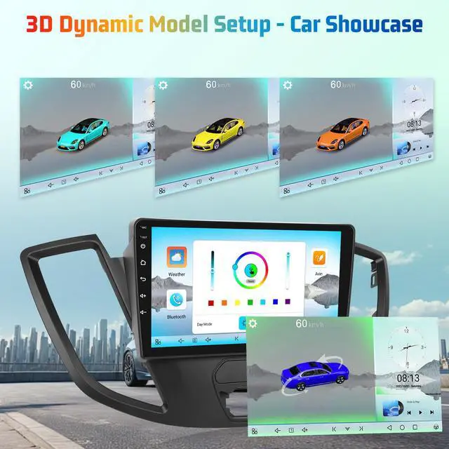 Alt view image 5 of 6 - 4G+64G 8 Core Car Stereo for Ford Transit 150 250 350 2015 2016 2017 2018 2019 with Carplay & Android Auto - 9 Inch Android 15 Touchscreen Radio with DSP/5GHz WiFi/GPS/SWC + AHD Backup