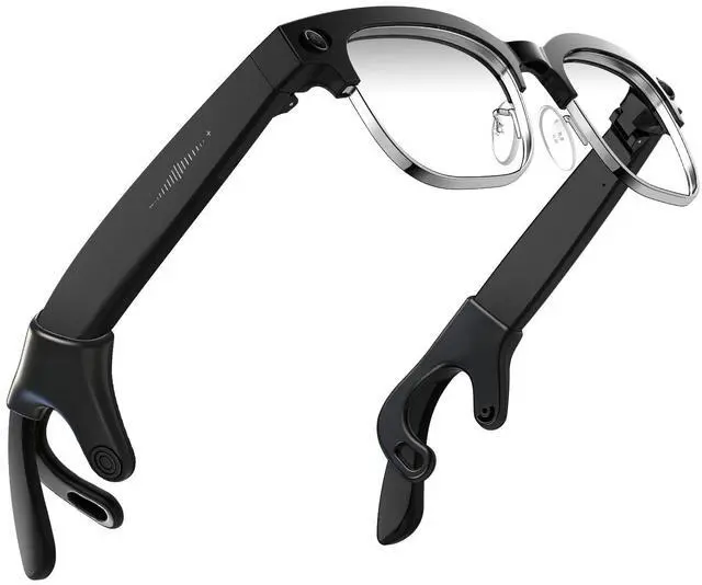 Main image of AI Glasses with Camera,4K with Audio Bluetooth AI Glasses with Chat GPT for Men 160+ Languages 8MP Video Recording, Smart Eyewear for Gaming Meeting Travel Trade Business, Silicone Sound Tube