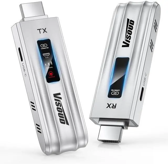 Main image of Wireless HDMI Transmitter and Receiver, 2026 Upgraded 328FT/100M, Wireless HDMI 4K Decode 1080P@60Hz Output Zero Latency, Plug&Play Dual-Band 5.8+2.4G Video and Audio for PC/Laptop/TV/Monitor