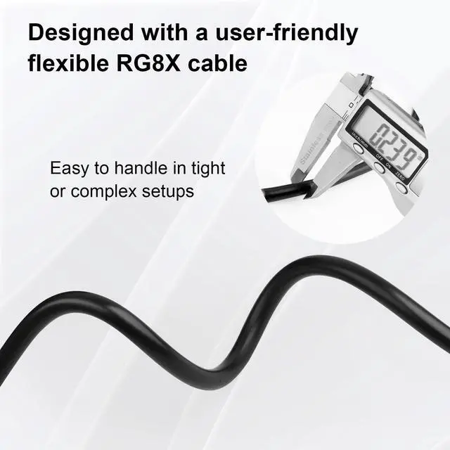 Alt view image 4 of 6 - RG8X Coaxial Cable 100FT 50 Ohm - Solid Copper Core, PVC Jacket, Low Loss, Ideal for Antenna, CB Radio, and Ham Radio Applications