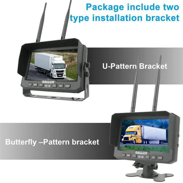 Alt view image 3 of 6 - Truck Bus Digital Wireless Backup Camera Monitor System Kit, 7 inch DVR Monitor+HD IP69K Waterproof Night Vision Rear View Reverse Camera for Van Trailer 5th Wheel Pickup RV Campers Motor Home Boat