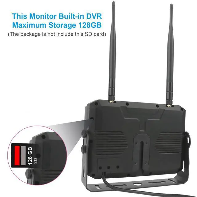 Alt view image 6 of 6 - Truck Bus Digital Wireless Backup Camera Monitor System Kit, 7 inch DVR Monitor+HD IP69K Waterproof Night Vision Rear View Reverse Camera for Van Trailer 5th Wheel Pickup RV Campers Motor Home Boat